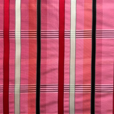 Pink Checked Silk Fabric Remnant